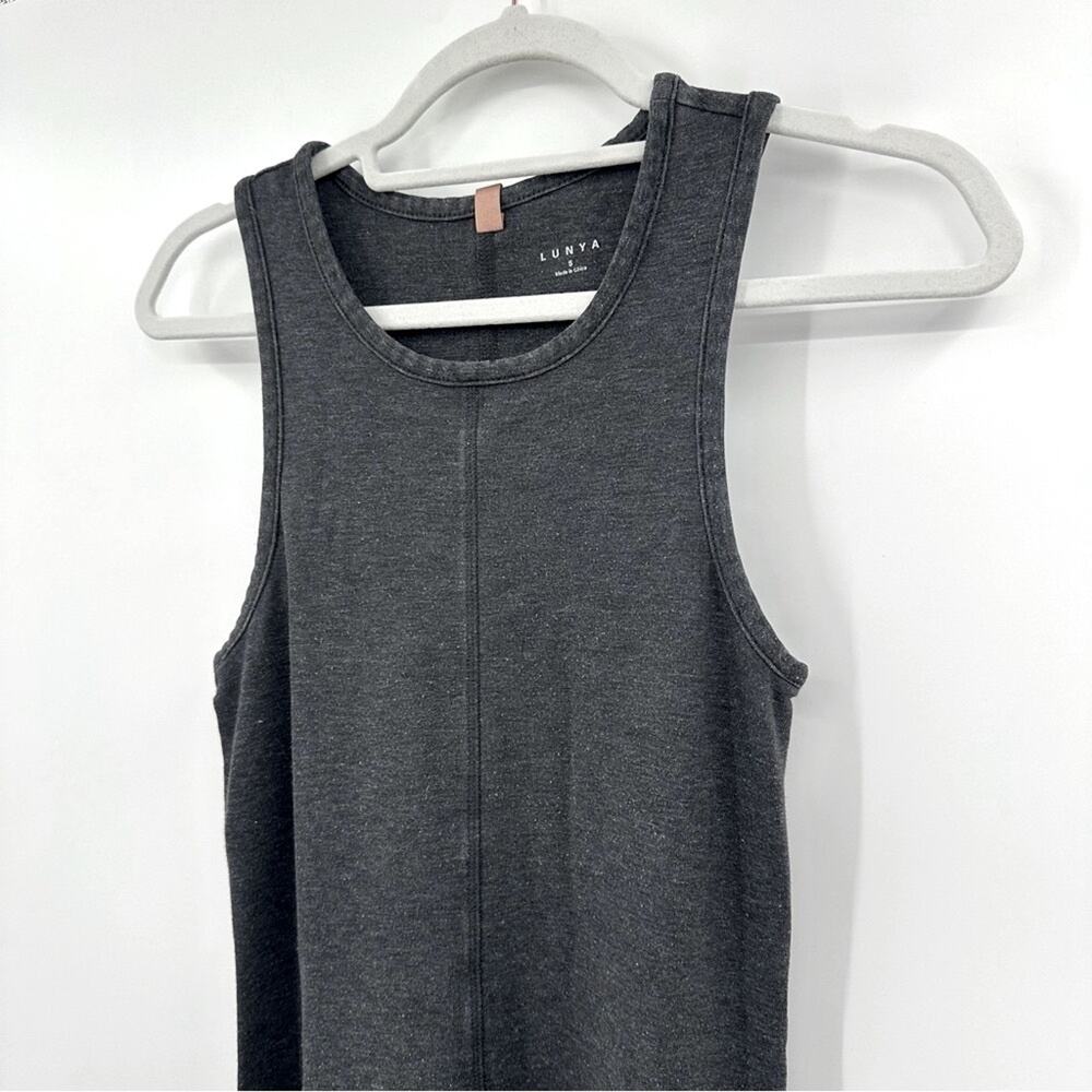 Lunya | Restore Grey Fitted Midi Lounge Tank Dress Size Small - Picture 5 of 7